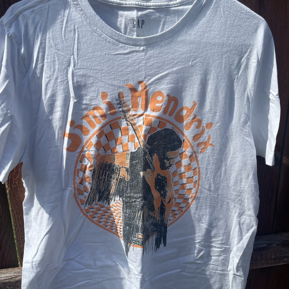 GAP White Tee with Jimi Hendrix Graphic